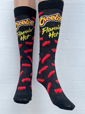 Pepsi Black Cheetos Flamin' Hot Patterned Knee-High Socks